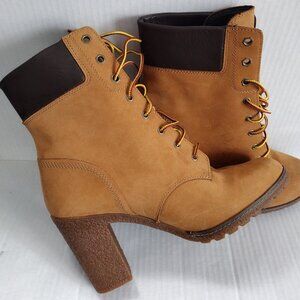 Timberland Glancy 6-inch Women's Size 9.5 Wheat Nubuck Leather Boots Heel Bootie